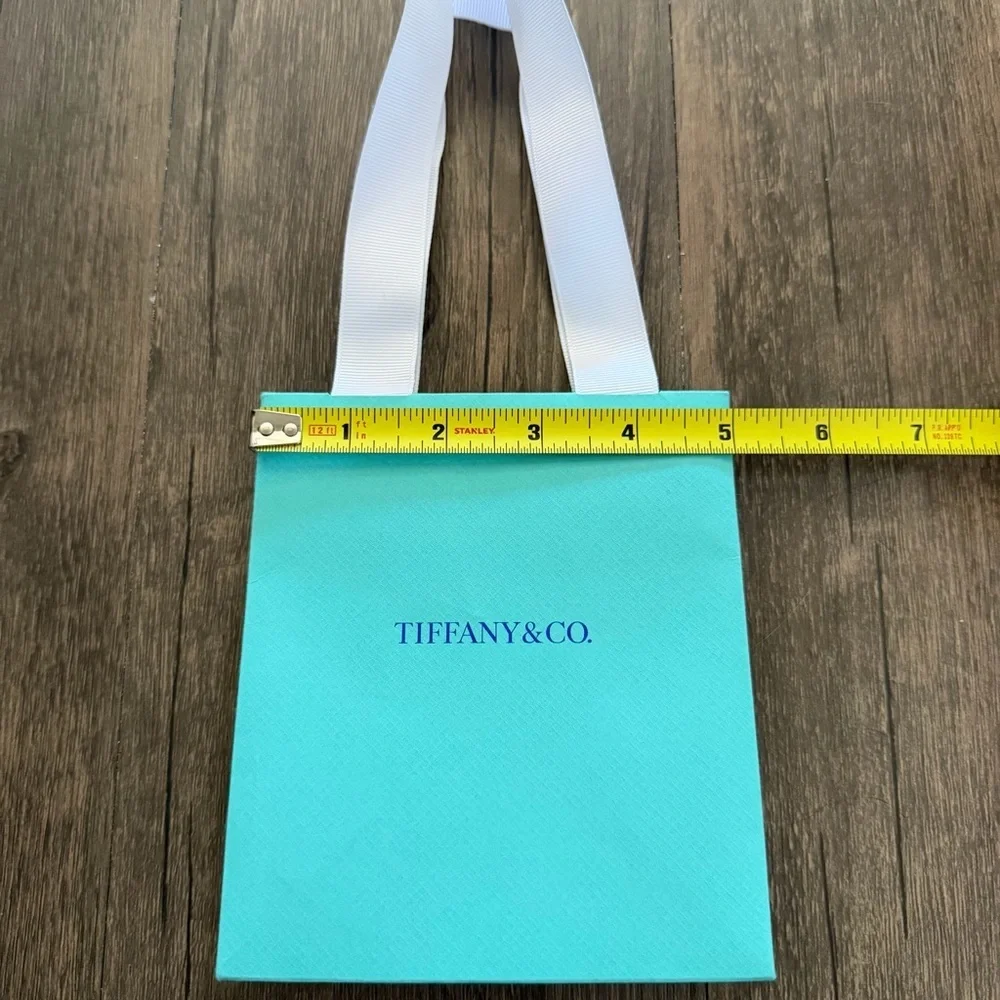 TIFFANY & CO Turquoise Blue Mini Paper Gift Bags Tote Reusable V Day Birthday